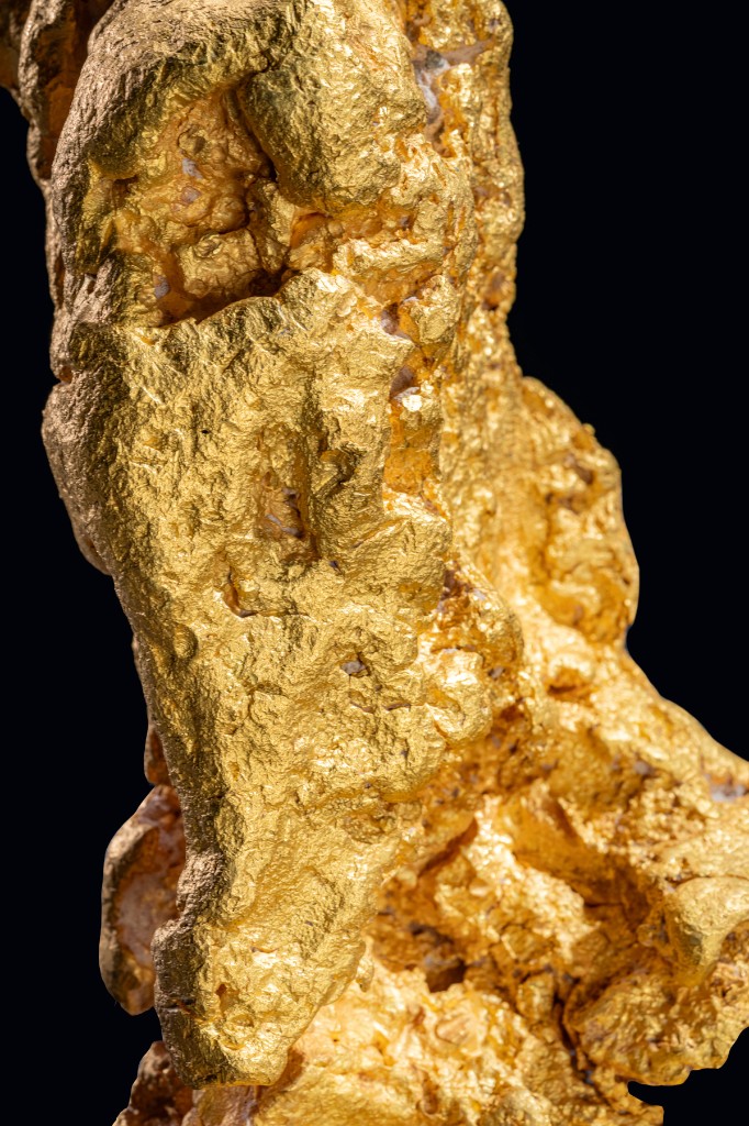 Close-up of the Boot of Cortez textured gold surface